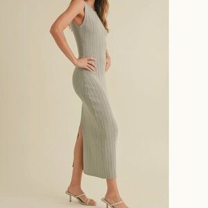 Miou Muse Rib Knit Long Dress